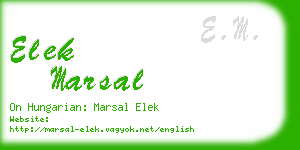 elek marsal business card